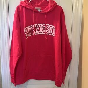 NWOT Women’s Hoodie Sweatshirt Sun-kissed Kangaroo Pocket Pink Size XL